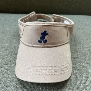 Disney Mickey Mouse Tan Visor with Blue Embroidery